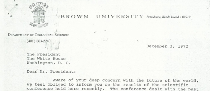 Letter from Kukla and Matthews to the President of the United States, 3 December, 1972